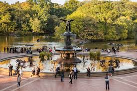 New York City, Manhattan, Central Park, Angel of the Waters Fountain,  Bethesda Terrace